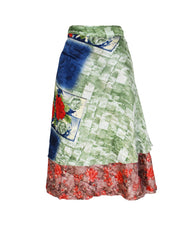 Knee Length Sari Silk Wrap Skirt 72"