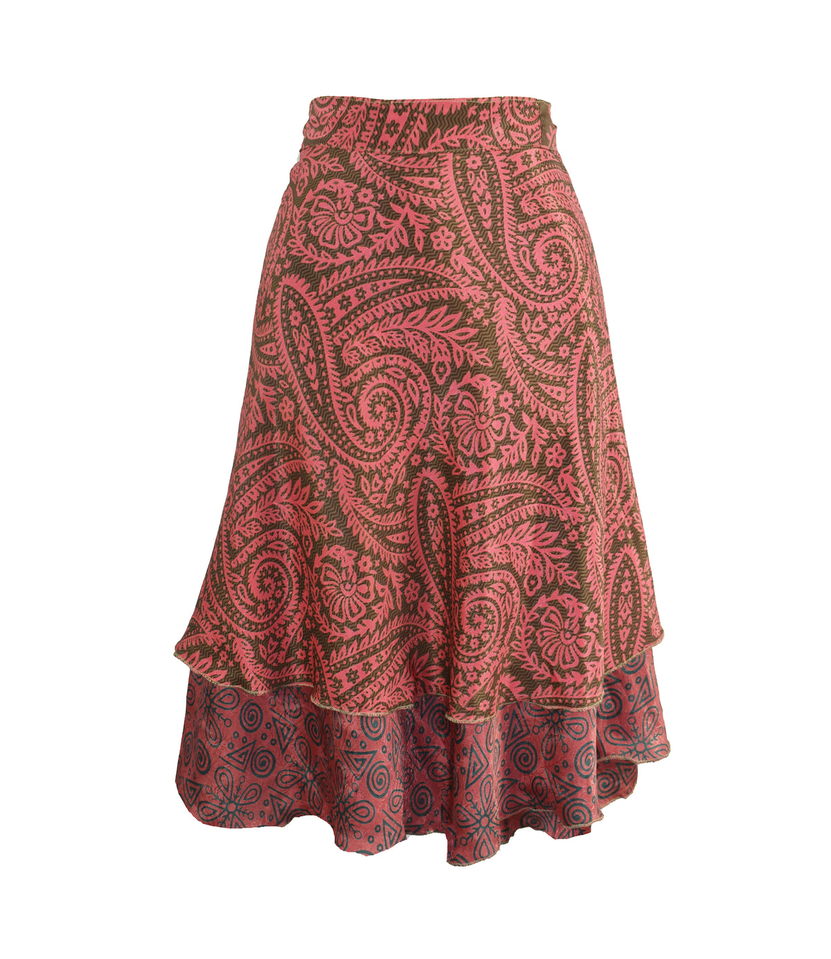 Knee Length Sari Silk Wrap Skirt 48"