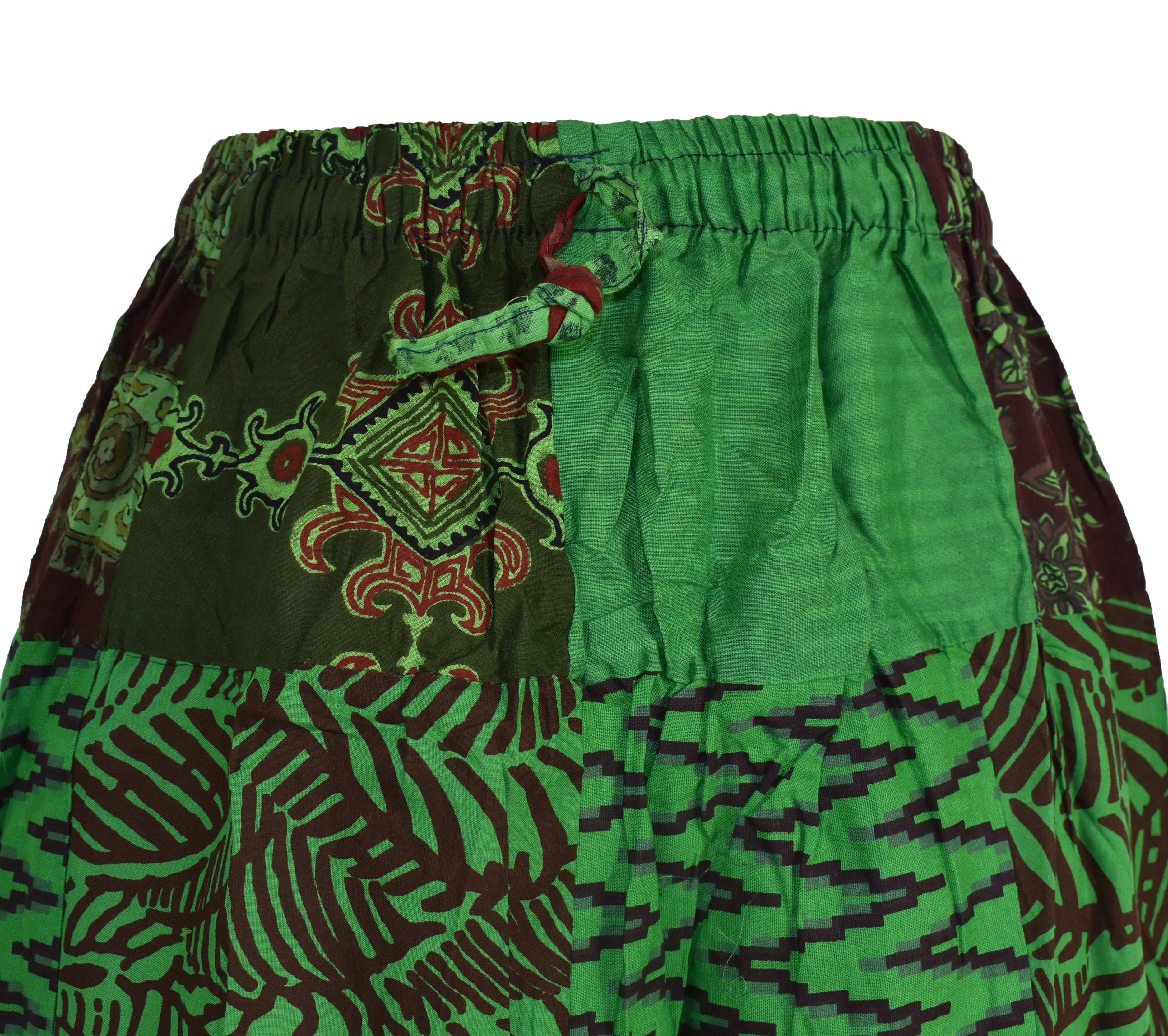 Patchwork Overdyed Cotton Skirt