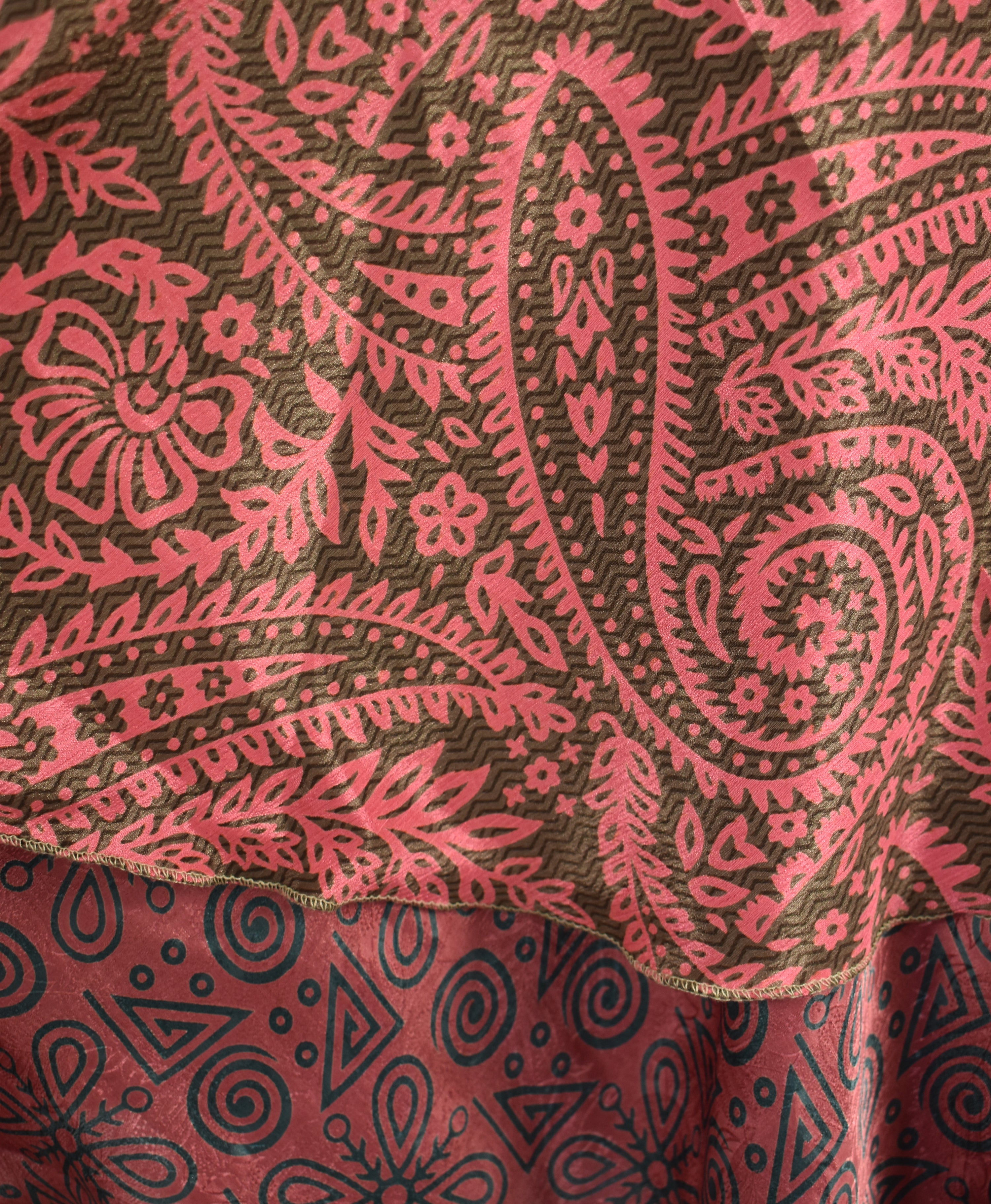 Knee Length Sari Silk Wrap Skirt 48"