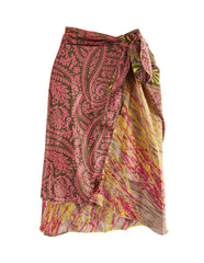 Knee Length Sari Silk Wrap Skirt 48"