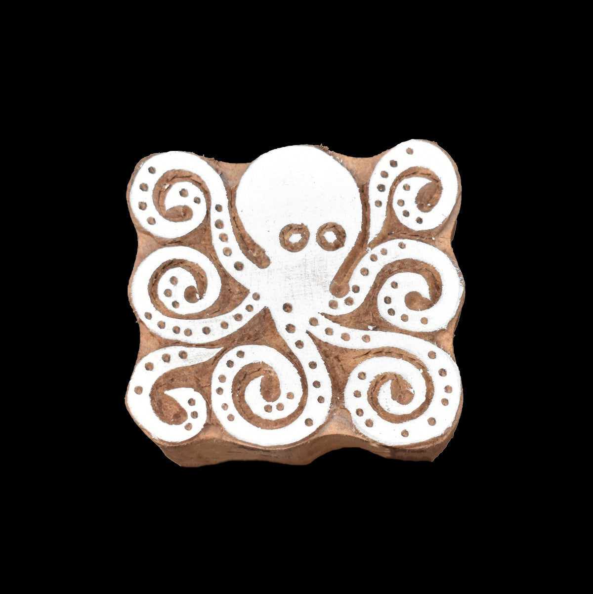 Indian Wood Printing Block - Octopus (7cm)