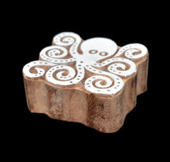 Indian Wood Printing Block - Octopus (7cm)