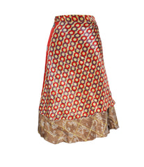 Knee Length Sari Silk Wrap Skirt 72"