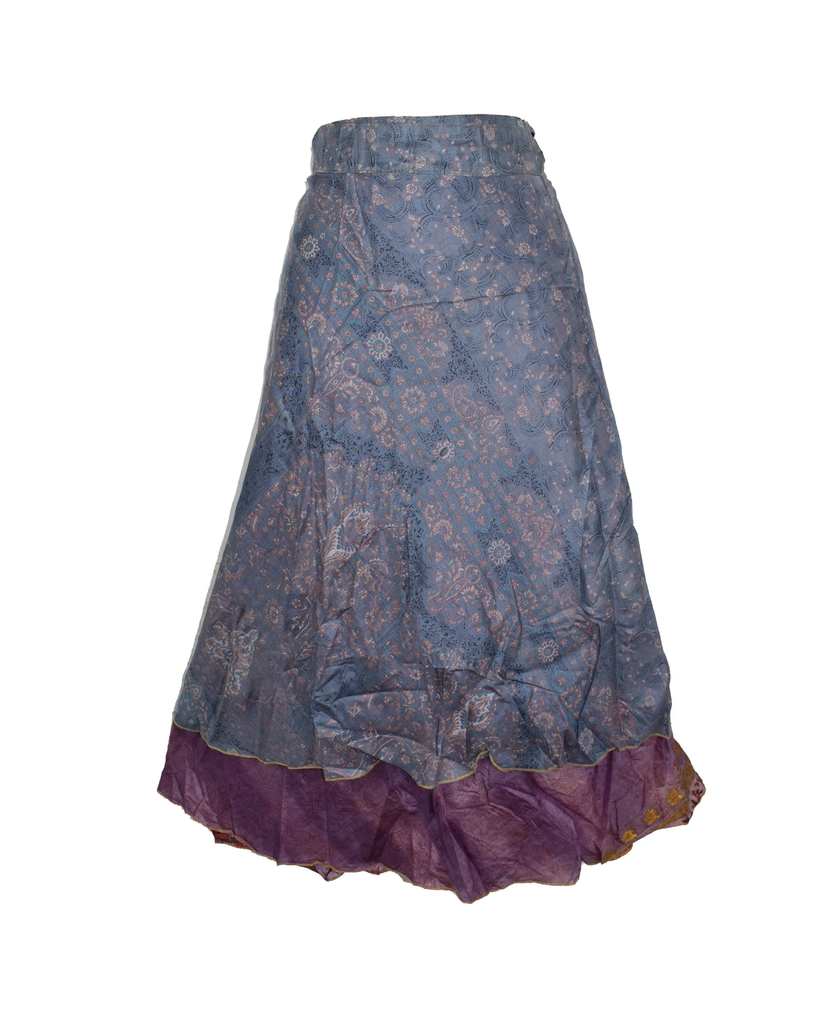 Tea Calf Length Sari Silk Wrap Skirt 48"