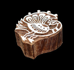 Indian Wood Printing Block - Peacock (7cm)