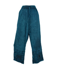 Embroidered Viscose Trousers