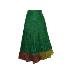 Tea Calf Length Sari Silk Wrap Skirt 48"