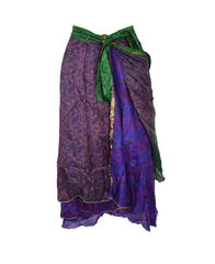 Tea Calf Length Sari Silk Wrap Skirt 48"