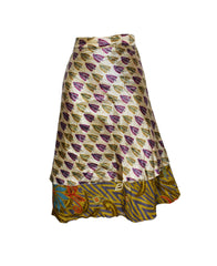 Knee Length Sari Silk Wrap Skirt 70"
