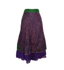 Tea Calf Length Sari Silk Wrap Skirt 48"
