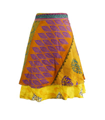 Knee Length Sari Silk Wrap Skirt 60"