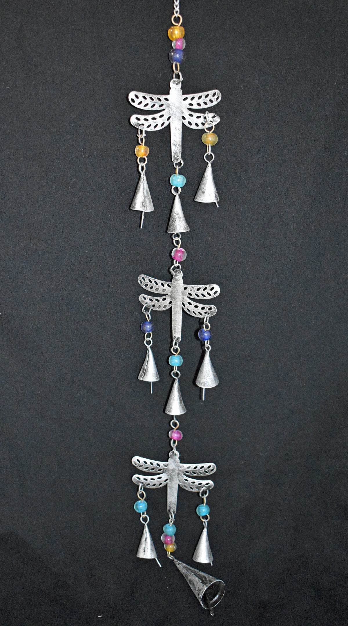 Long Hanging Silver Dragonfly