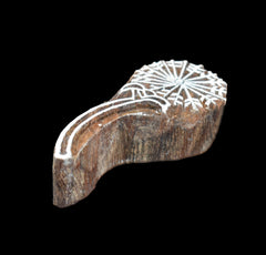 Indian Wood Printing Block - Flower Dandelion (8cm)