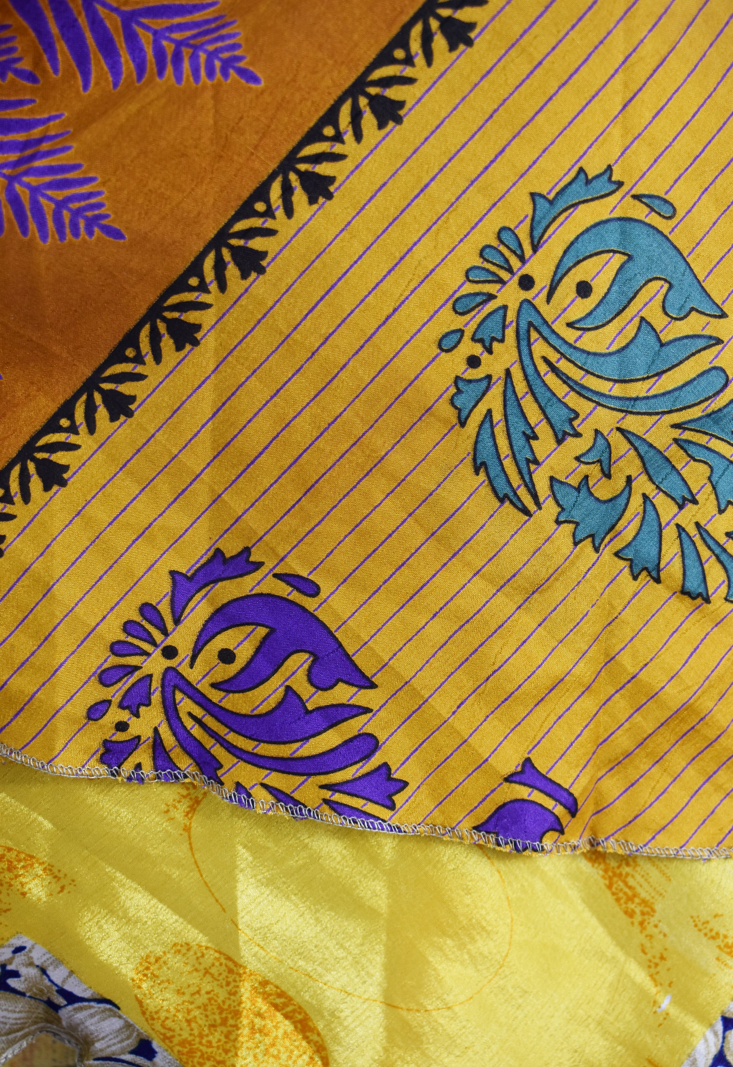 Knee Length Sari Silk Wrap Skirt 60"