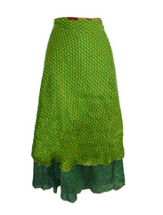Tea Calf Length Sari Silk Wrap Skirt 48"