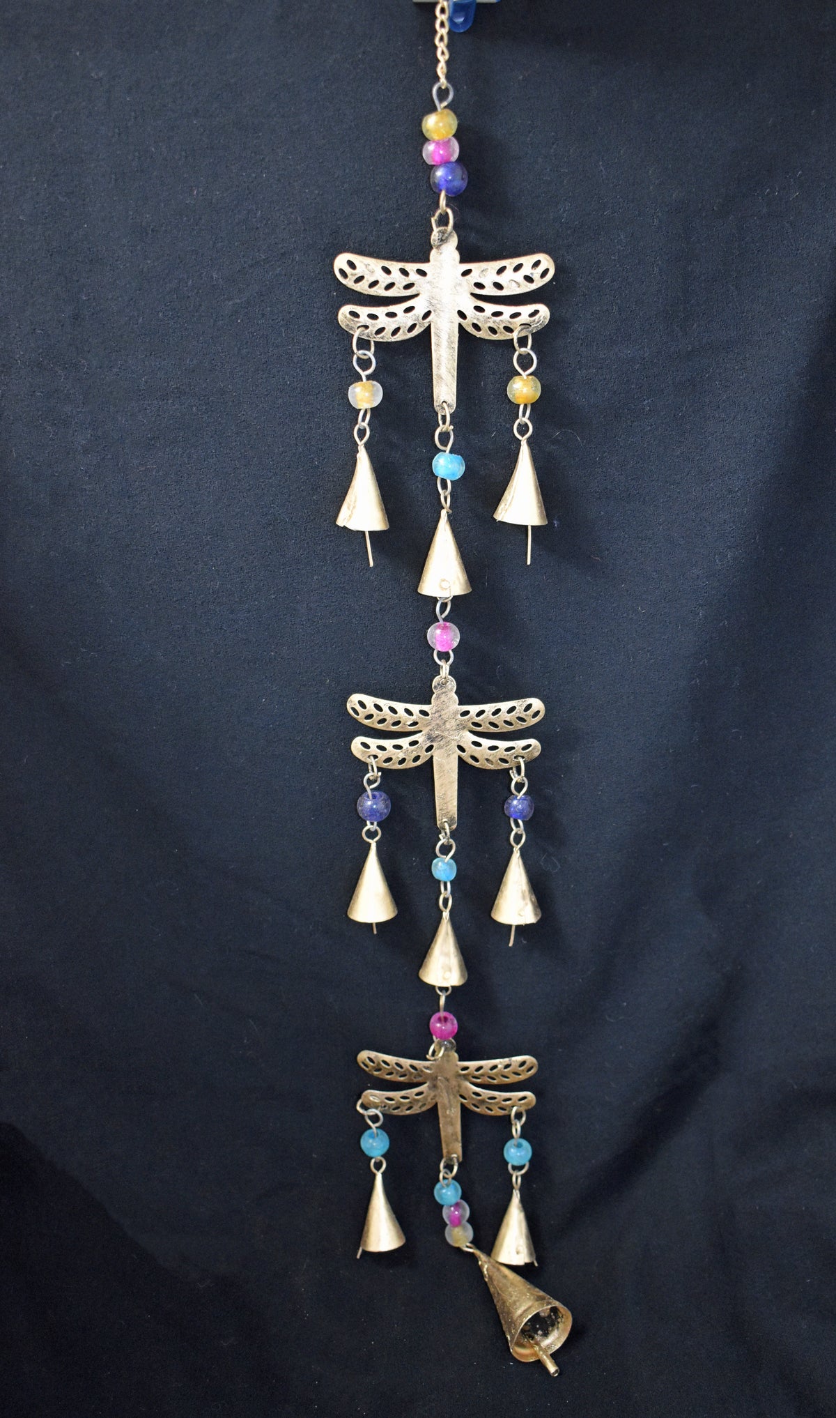 Long Hanging Gold Dragonfly