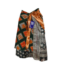 Knee Length Sari Silk Wrap Skirt 70"