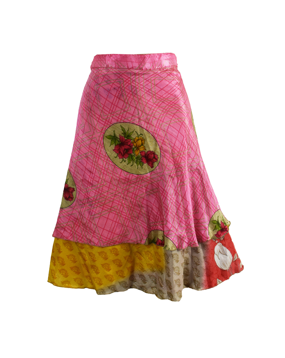 Knee Length Sari Silk Wrap Skirt 60"
