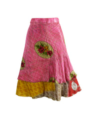 Knee Length Sari Silk Wrap Skirt 60"