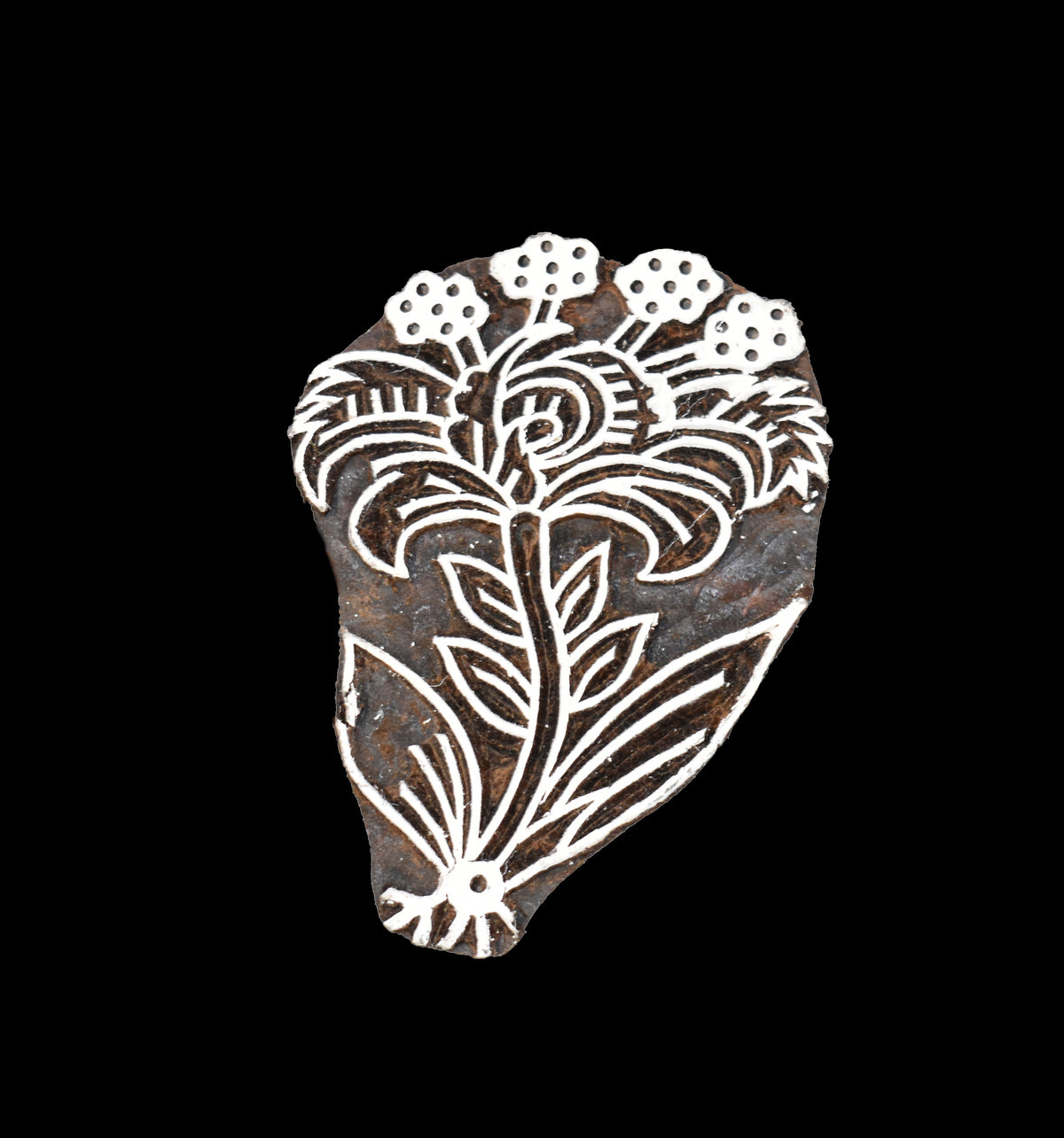 Indian Wood Printing Block - Flower (8cm)