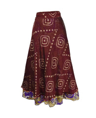 Long Sari Silk Wrap Skirt M 48"