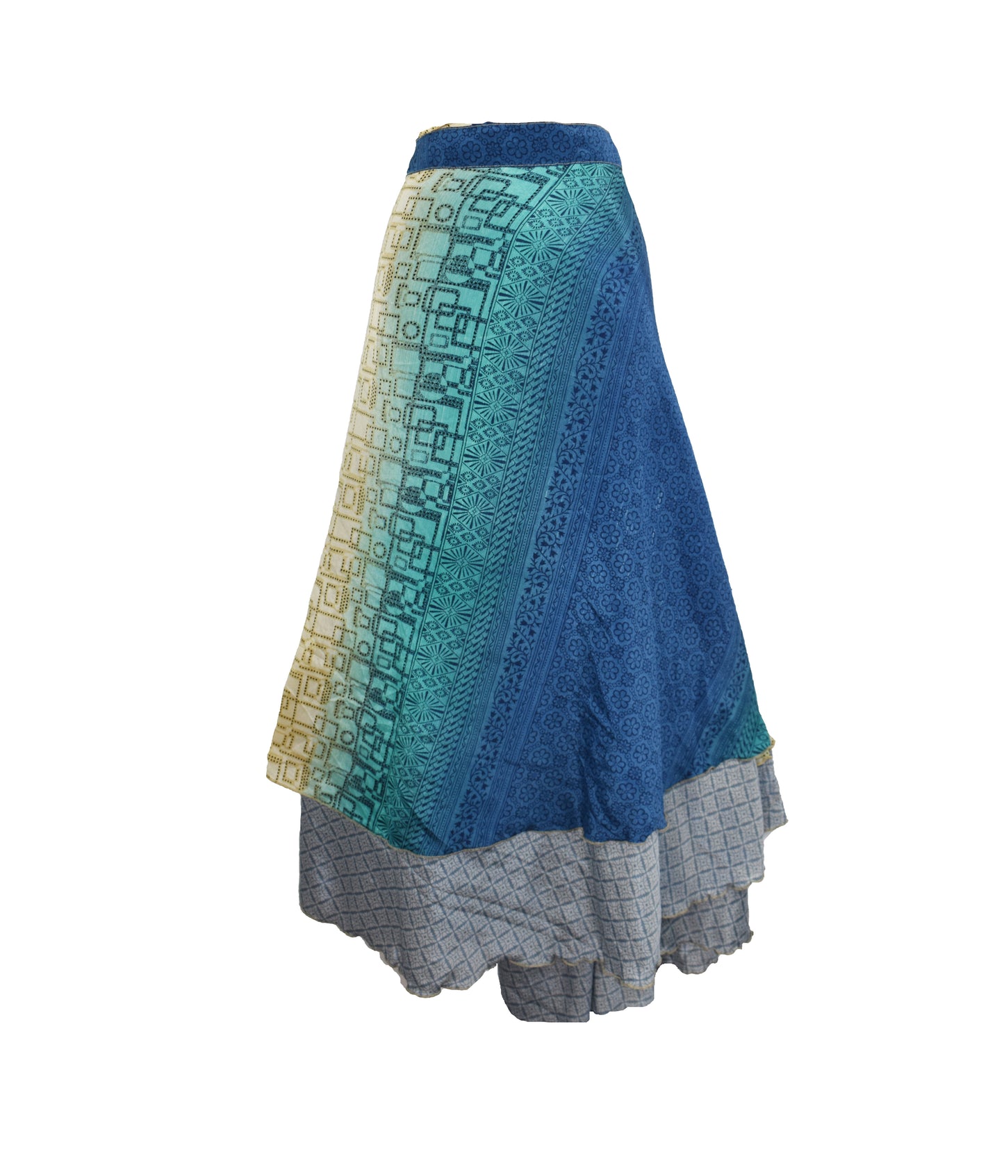 Sari Silk Wrap Skirt 2XL 72"