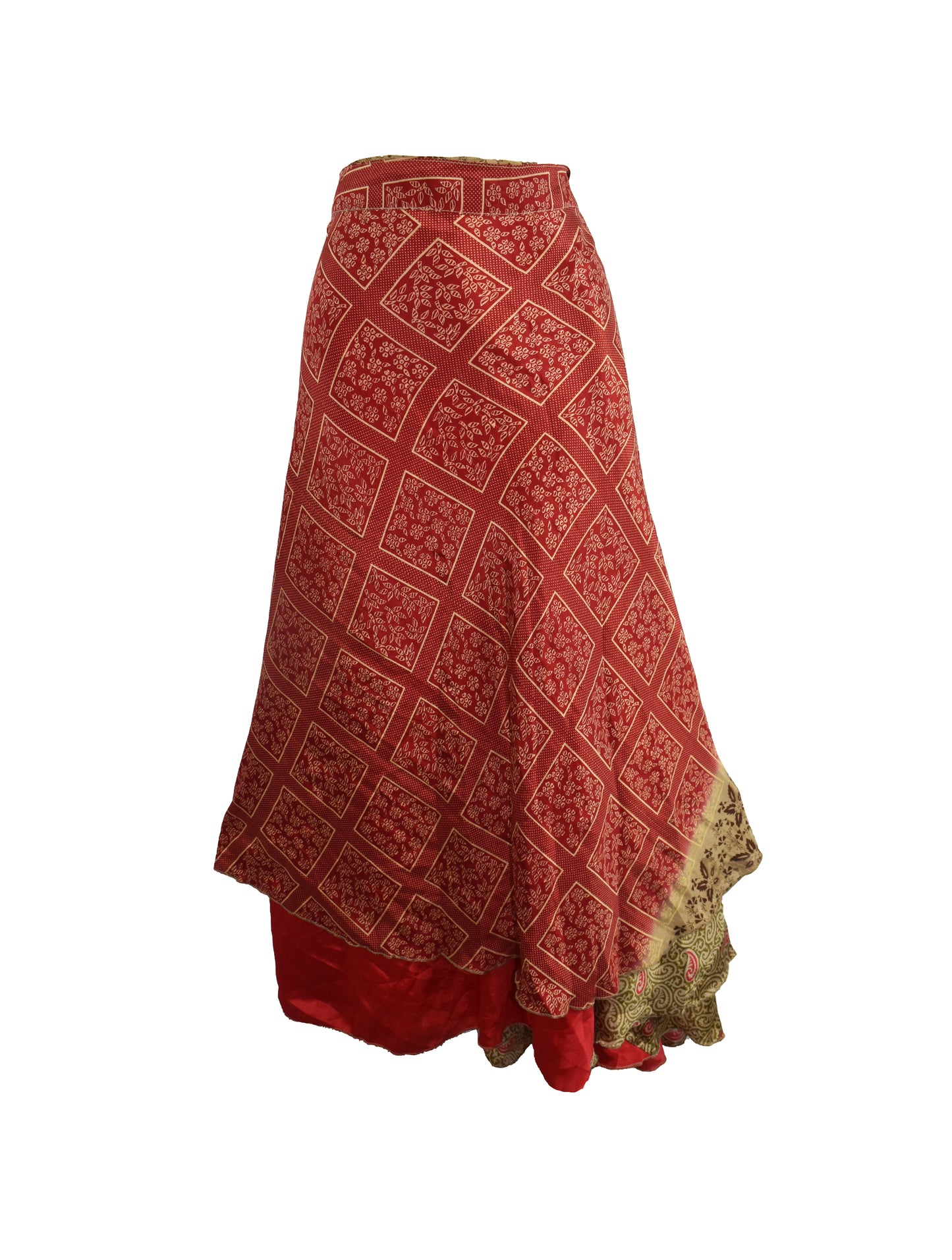 Sari Silk Wrap Skirt XL 66"