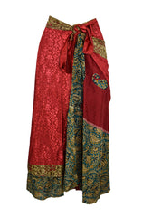 Long Sari Silk Wrap Skirt M 48"