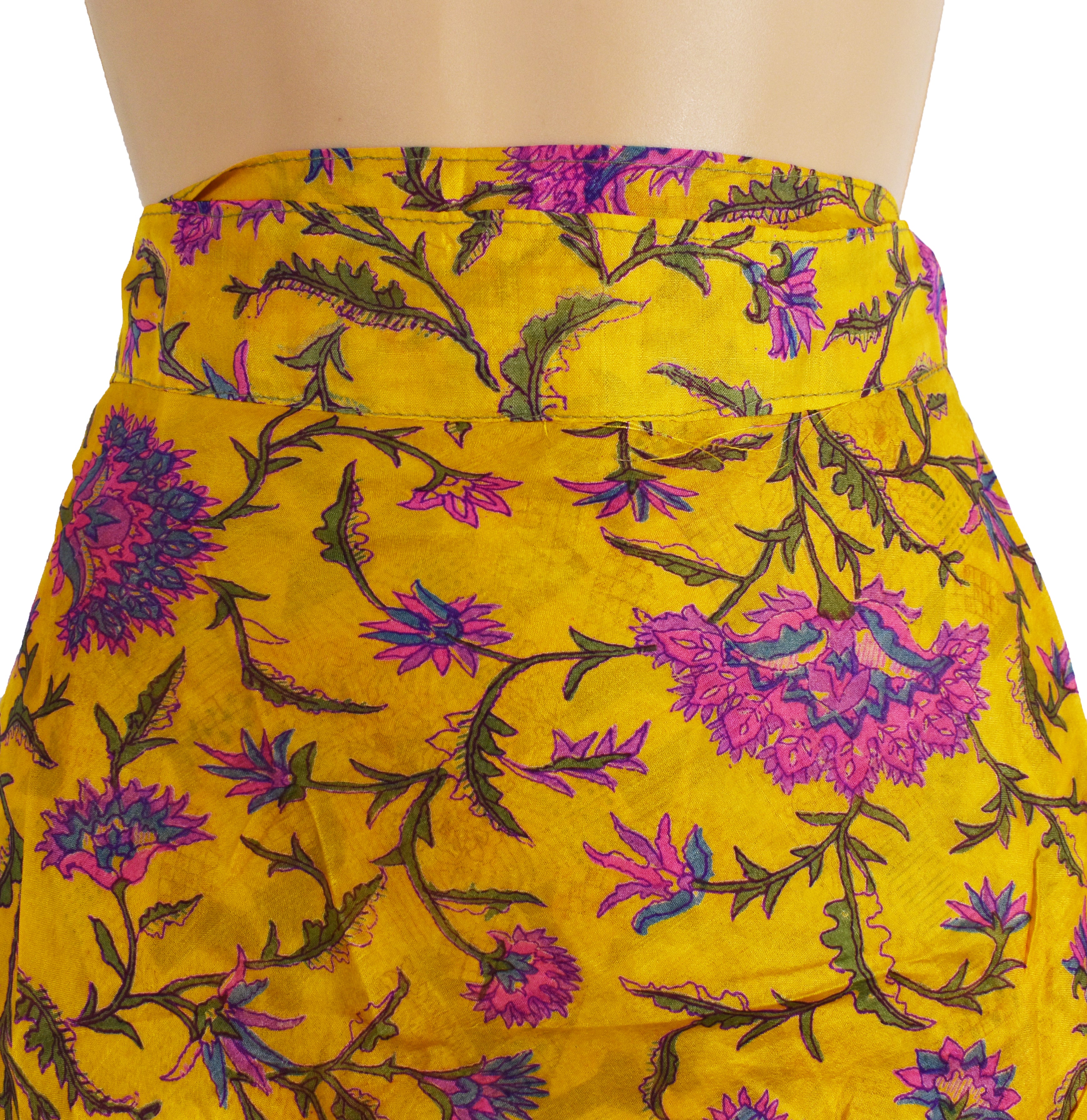 Tea Calf Length Sari Silk Wrap Skirt 48"