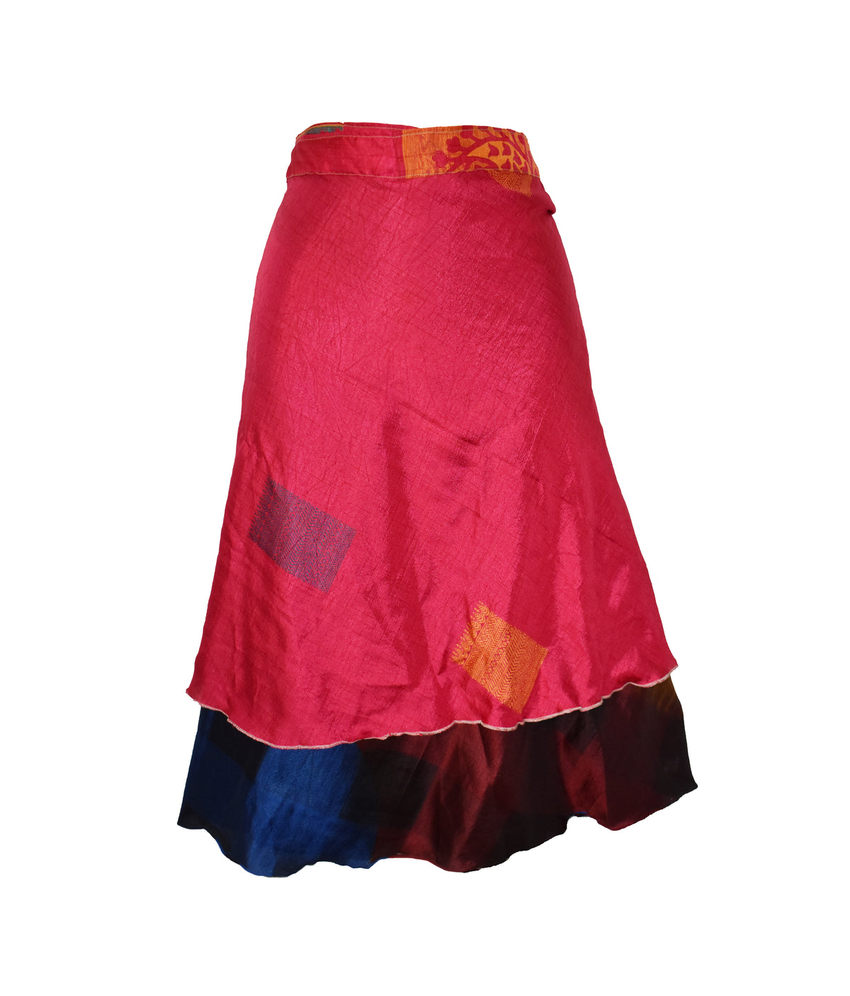 Tea Calf Length Sari Silk Wrap Skirt 70"