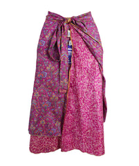 Tea Calf Length Sari Silk Wrap Skirt 48"