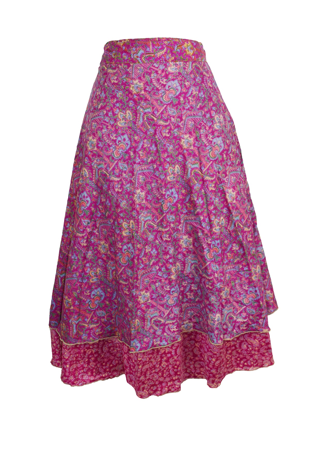 Tea Calf Length Sari Silk Wrap Skirt 48"