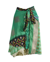 Knee Length Sari Silk Wrap Skirt 60"