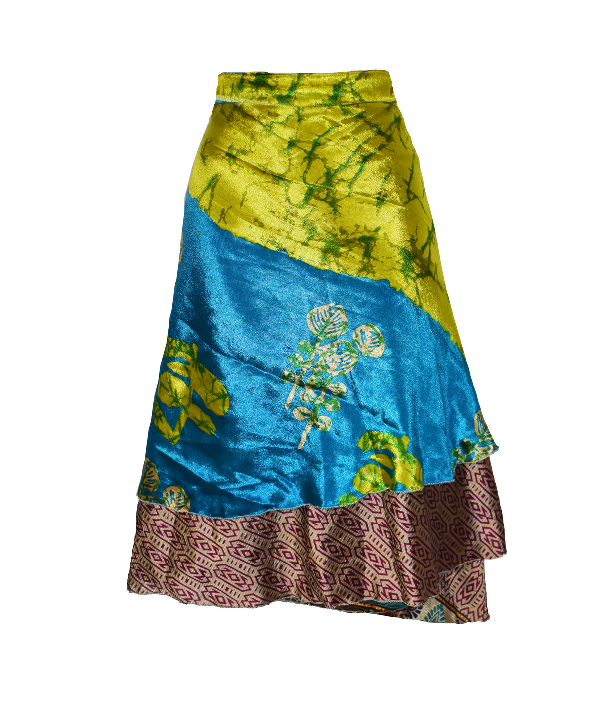 Tea Calf Length Sari Silk Wrap Skirt 70"