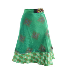 Knee Length Sari Silk Wrap Skirt 60"