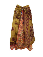 Long Sari Silk Wrap Skirt M 48"