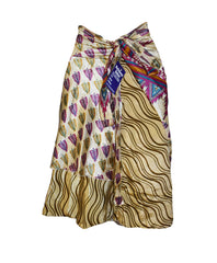 Tea Calf Length Sari Silk Wrap Skirt 70"