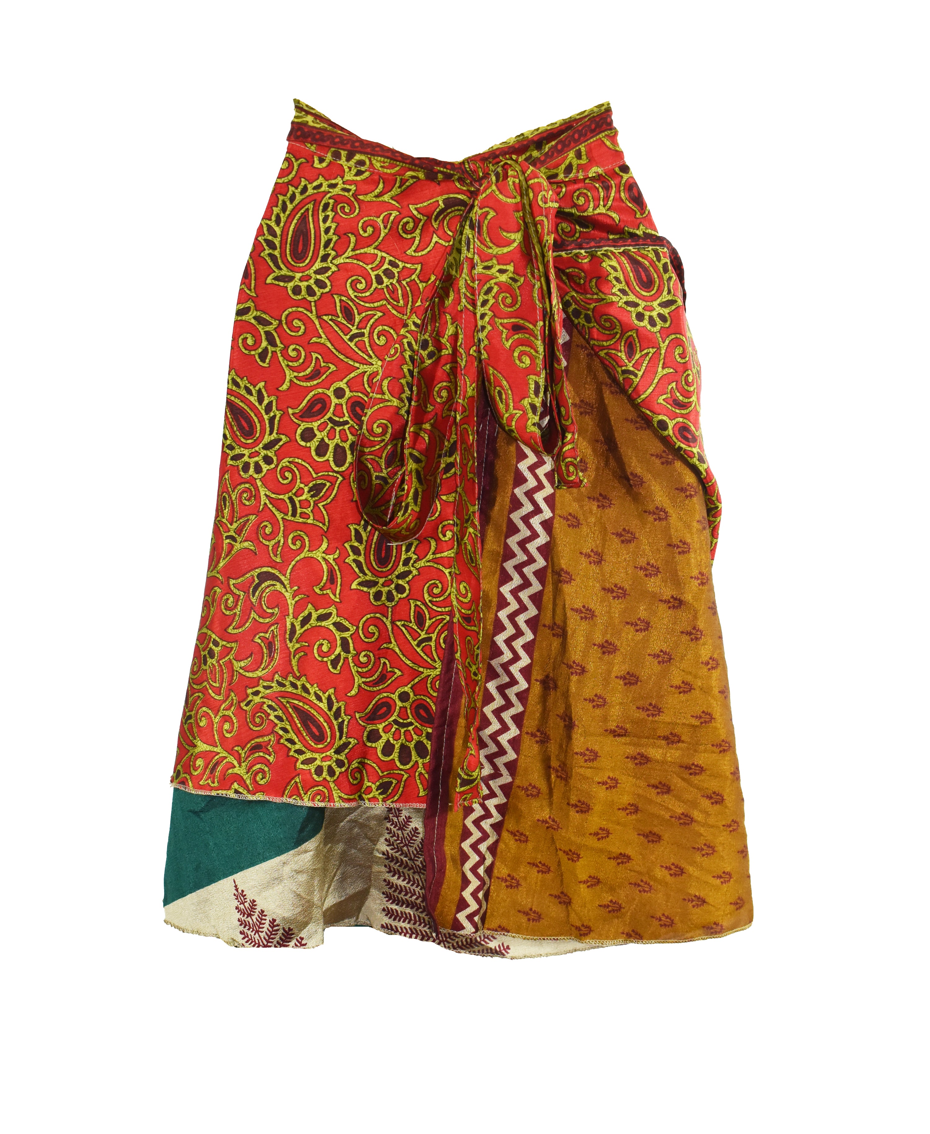 Knee Length Sari Silk Wrap Skirt 60"