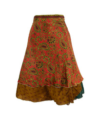 Knee Length Sari Silk Wrap Skirt 60"