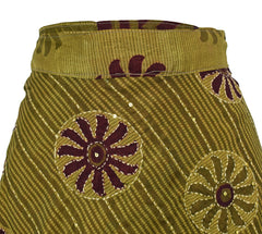 Long Sari Silk Wrap Skirt M 48"