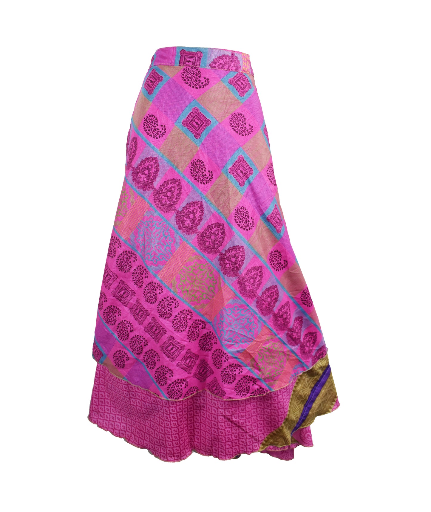 Sari Silk Wrap Skirt 2XL 70"