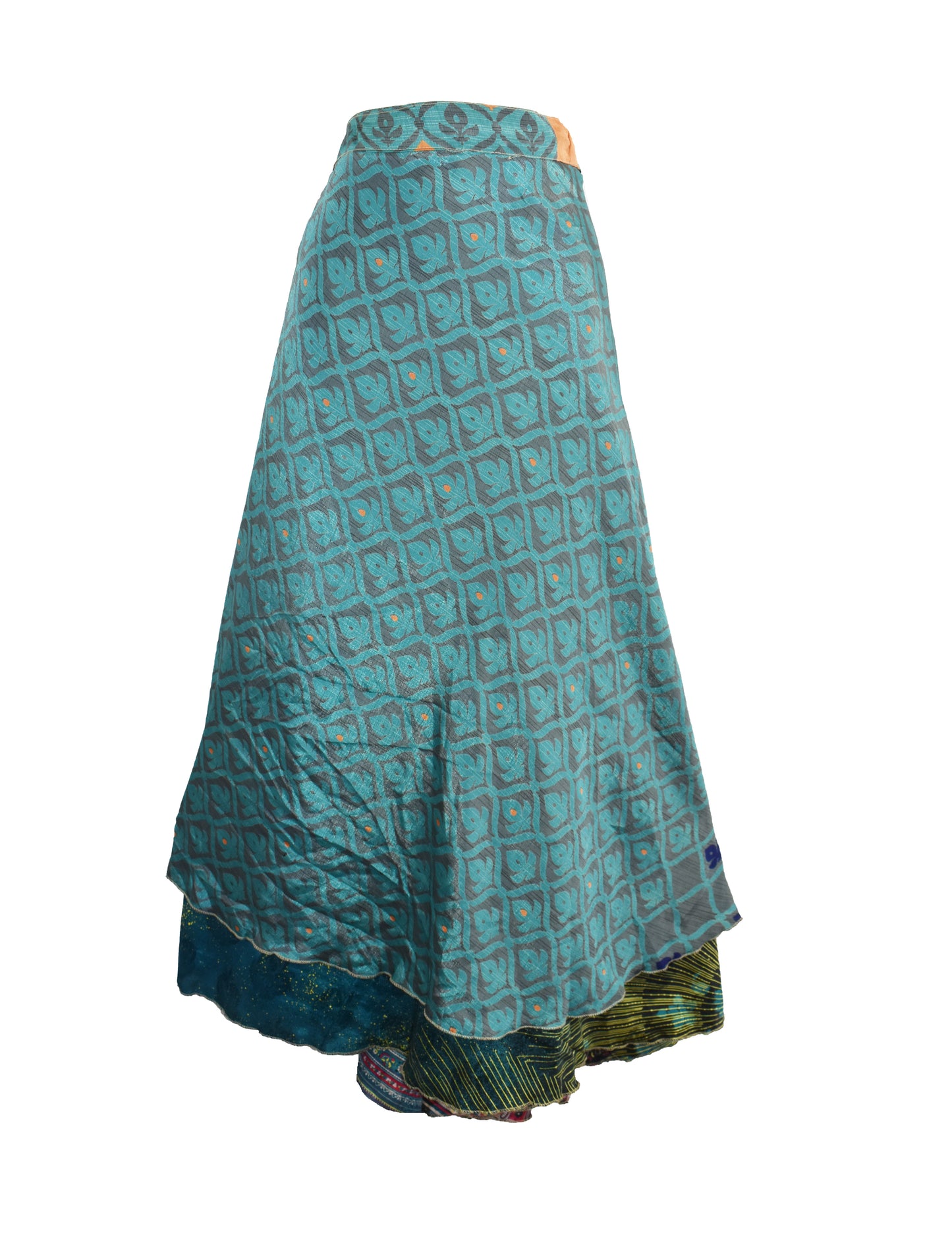 Sari Silk Wrap Skirt 2XL 72"