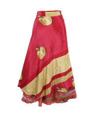 Long Sari Silk Wrap Skirt M 48"