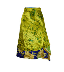 Tea Calf Length Sari Silk Wrap Skirt 70"