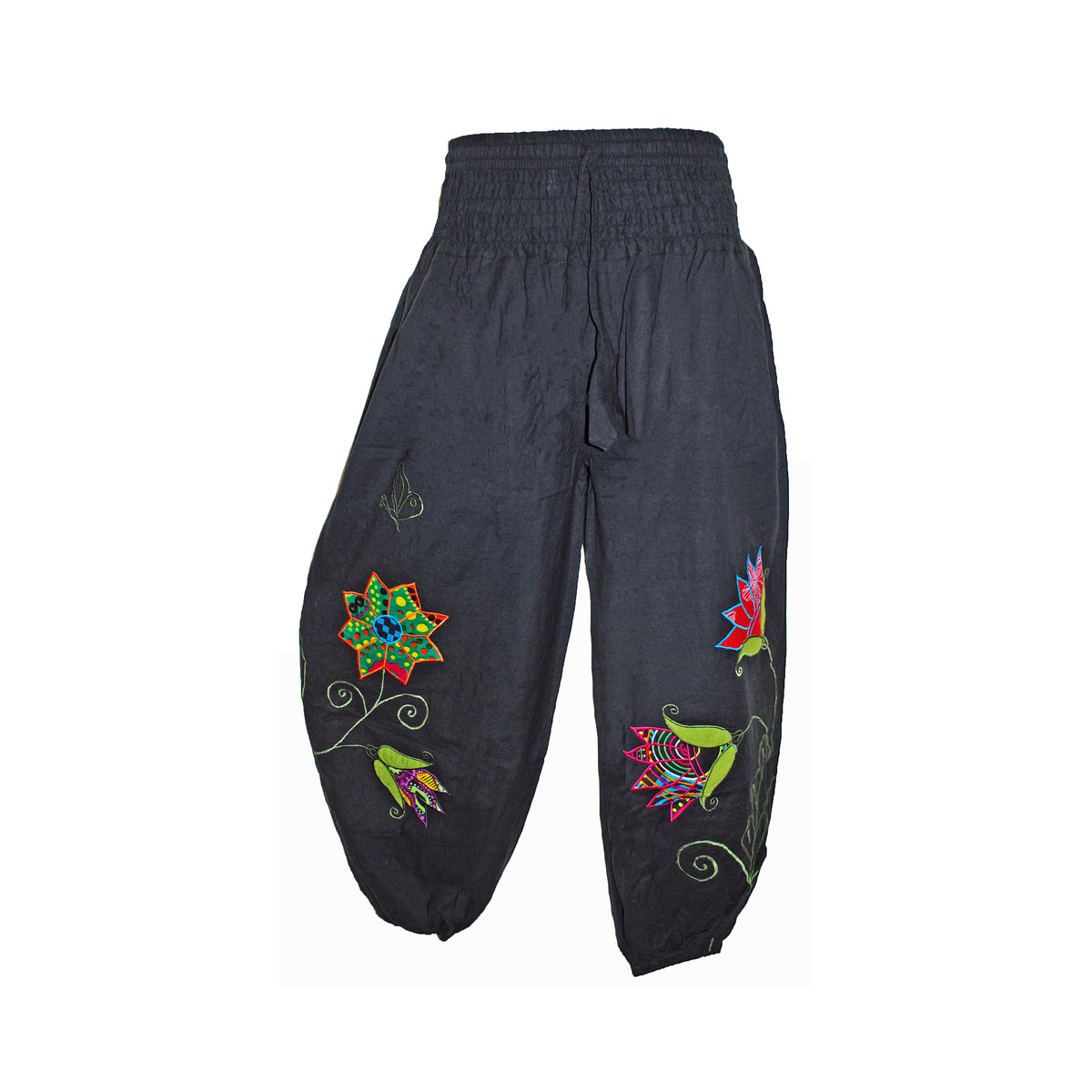 Hippy Butterfly & Flower Pattern Cotton "Marian" Trousers