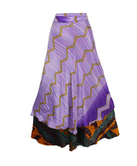 Long Sari Silk Wrap Skirt M 48"