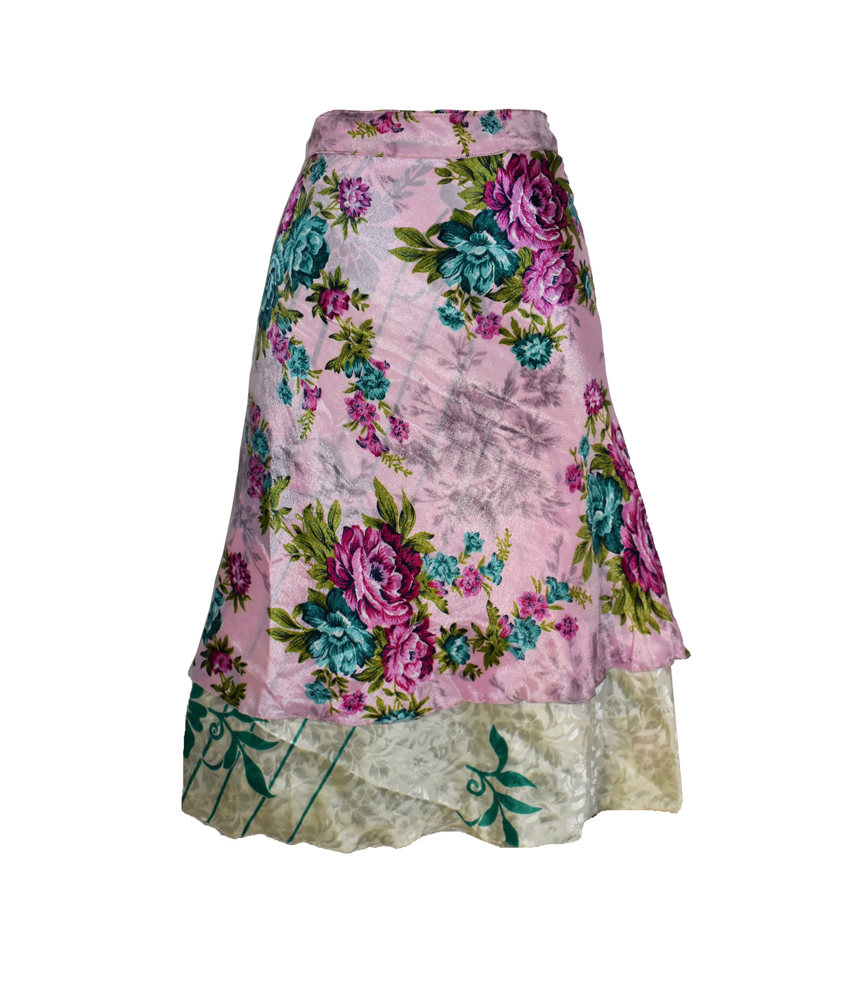 Tea Calf Length Sari Silk Wrap Skirt 70"