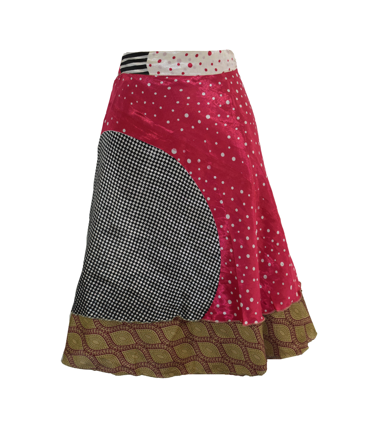 Knee Length Sari Silk Wrap Skirt 60"