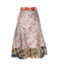Tea Calf Length Sari Silk Wrap Skirt 70"